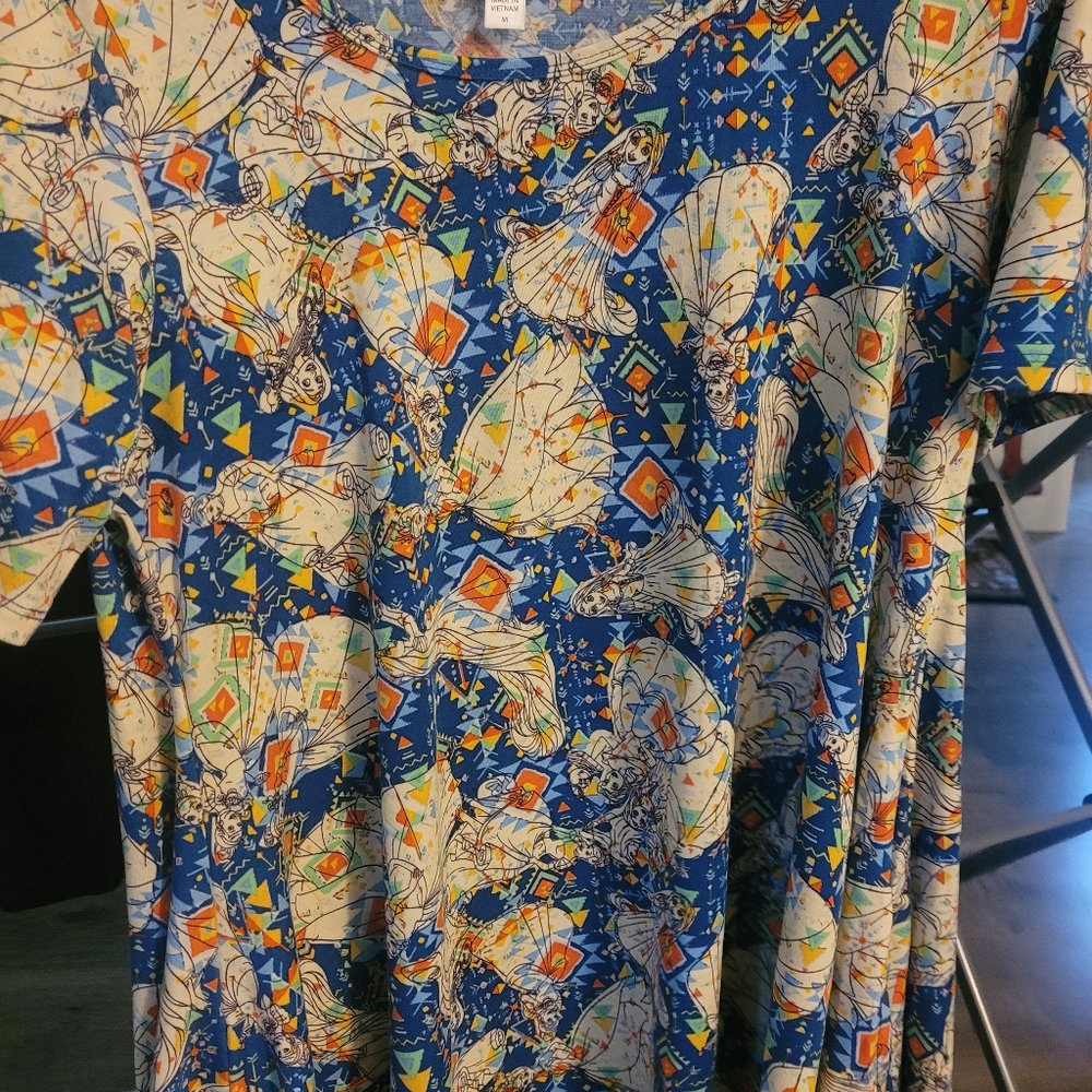 EUC Lularoe M Princess Perfect T Belle, Cinderella, Ariel